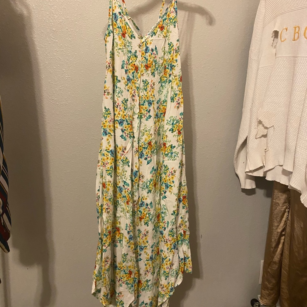 Floral Spaghetti Strap Flowy Crossback Dress